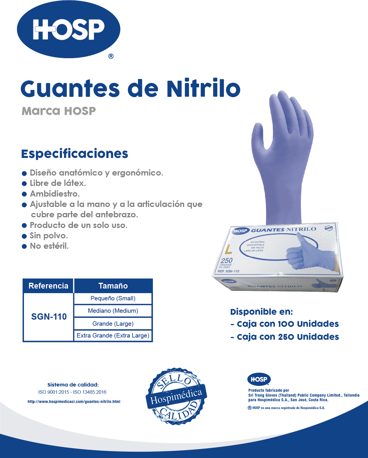 Guantes-Nitrilo - Hospimedica CR