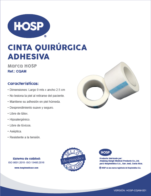 Catálogo cinta quirúrgica adhesiva hosp cqam 001